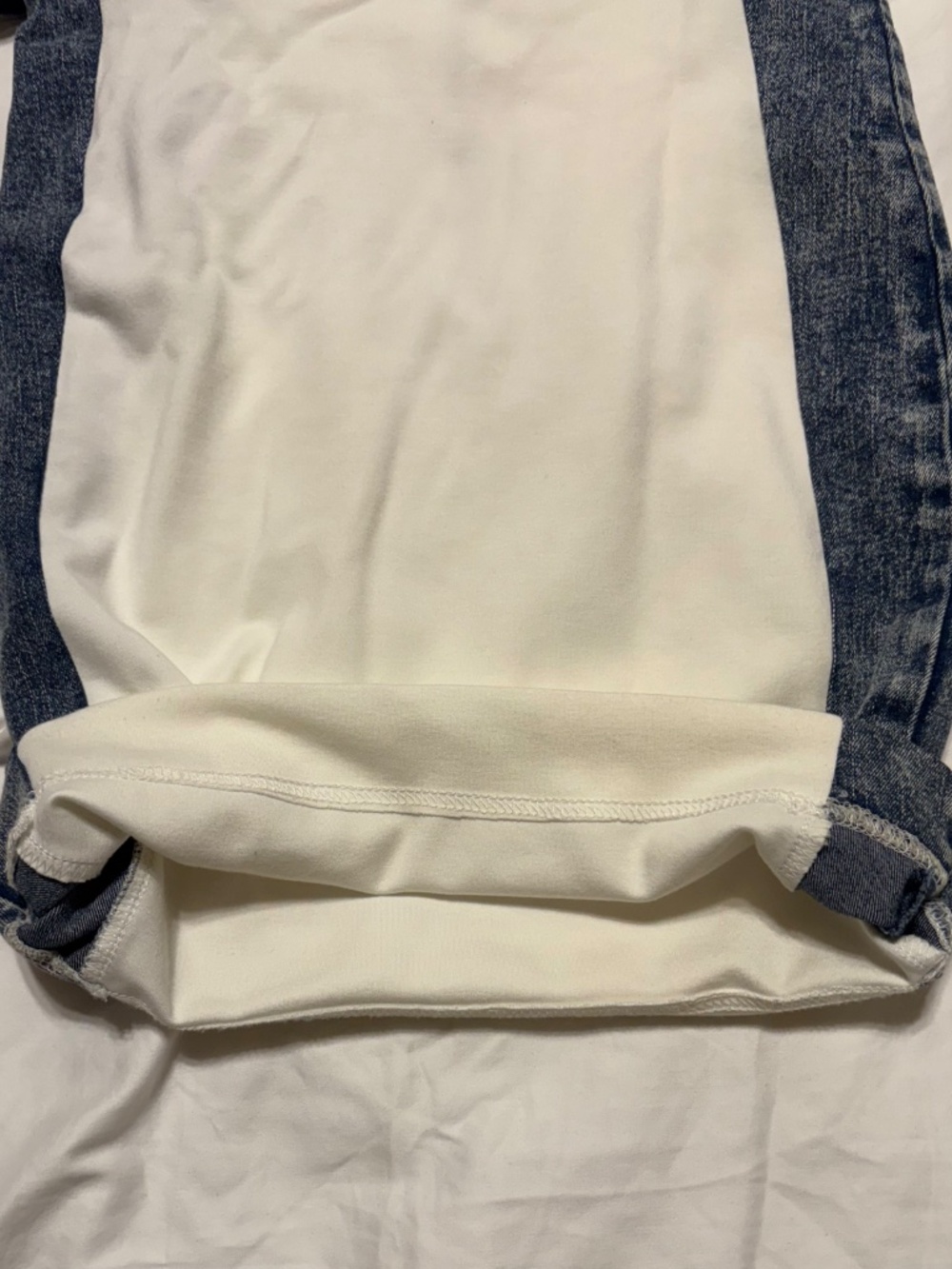 Manière De Voir Contrast Denim & Knit Long Sleeve Mini Dress Size 6 NWOT - Picture 5 of 6